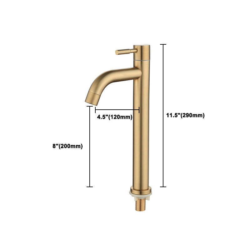 Frendorf | Runder Einzelhandgriff Badezimmer Wasserhahn Einzelnes Loch Waschbecken Wasserhahn in gebürstetem Gold