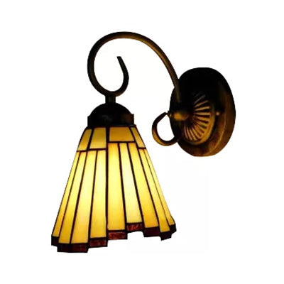 Frendorf | Mini Wandleuchte Tiffany-Stil Buntglas Einzelne Licht Wandmontage Licht für Schlafzimmer