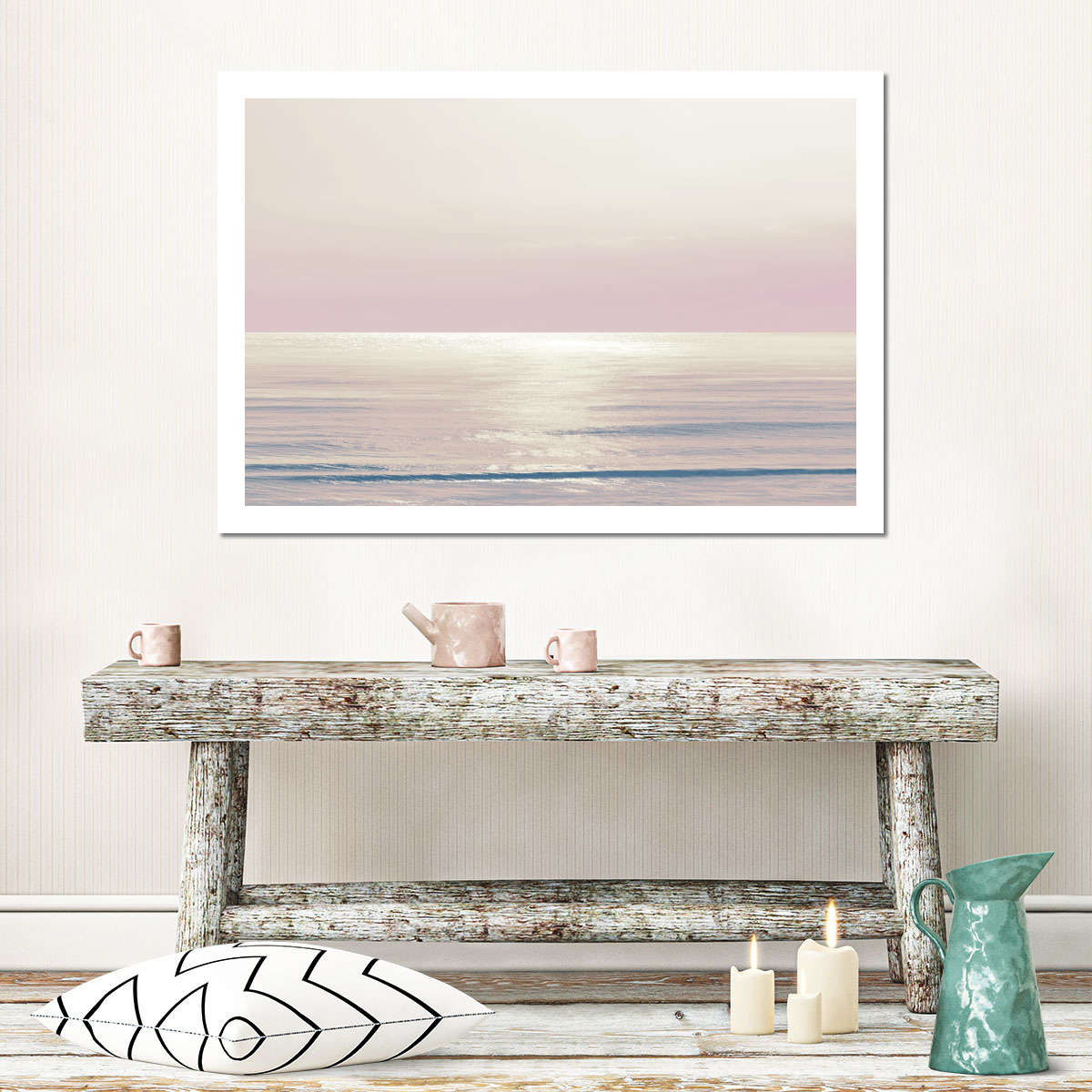 Frendorf | Mondlicht Ozean Pink Rouge I Wandkunst