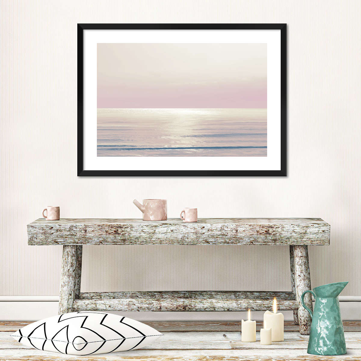 Frendorf | Mondlicht Ozean Pink Rouge I Wandkunst