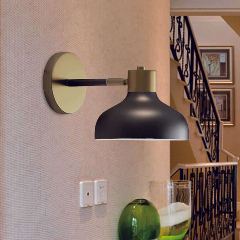 Frendorf | Metalen Schuur Wandlamp Industriële 1-Lamp Bedside Wandmontage in Zwart met Stekkerkoord
