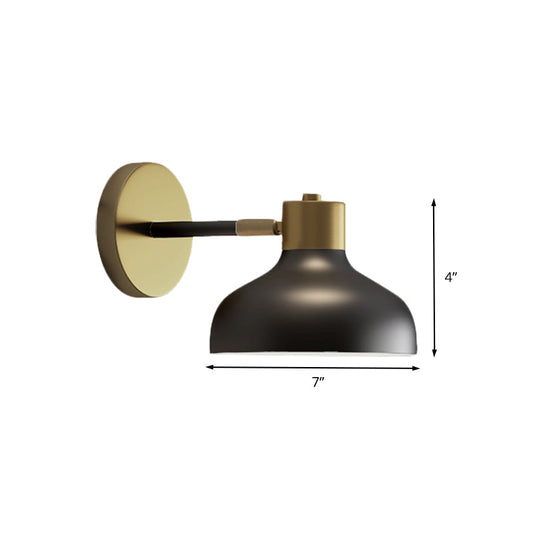 Frendorf | Metalen Schuur Wandlamp Industriële 1-Lamp Bedside Wandmontage in Zwart met Stekkerkoord