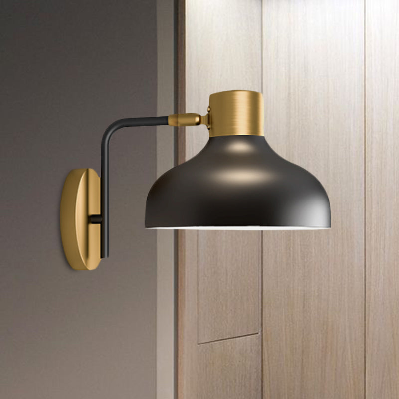 Frendorf | Metalen Schuur Wandlamp Industriële 1-Lamp Bedside Wandmontage in Zwart met Stekkerkoord