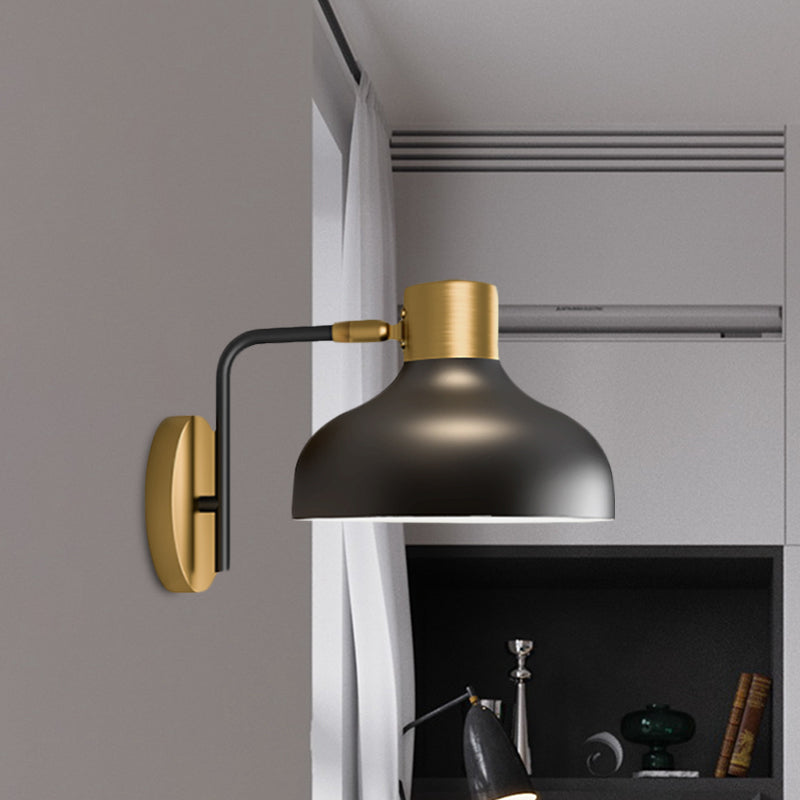 Frendorf | Metalen Schuur Wandlamp Industriële 1-Lamp Bedside Wandmontage in Zwart met Stekkerkoord