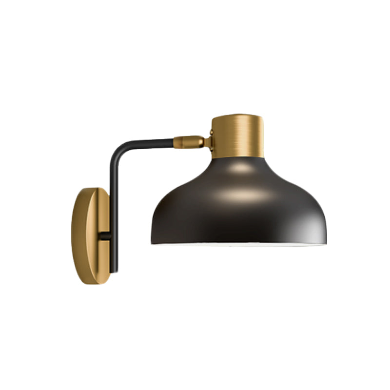 Frendorf | Metalen Schuur Wandlamp Industriële 1-Lamp Bedside Wandmontage in Zwart met Stekkerkoord