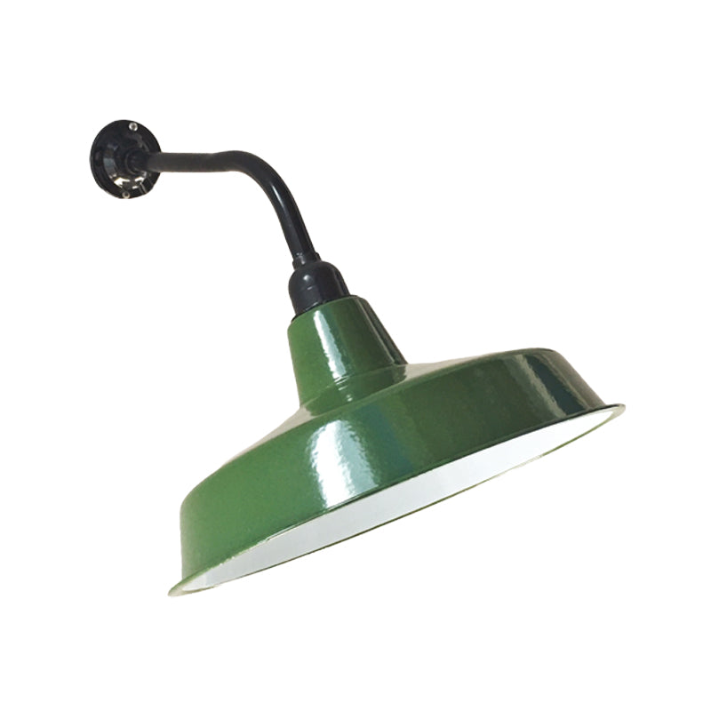 Frendorf | Grüne Ausführung 1-Licht Wandscone Vintage Metall Scheunenschirm Wandmontage Lampe Fixture, 14"/16" breit