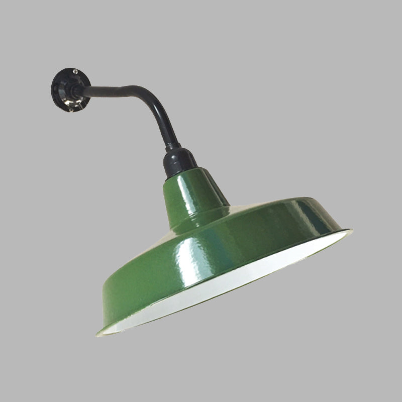 Frendorf | Grüne Ausführung 1-Licht Wandscone Vintage Metall Scheunenschirm Wandmontage Lampe Fixture, 14"/16" breit