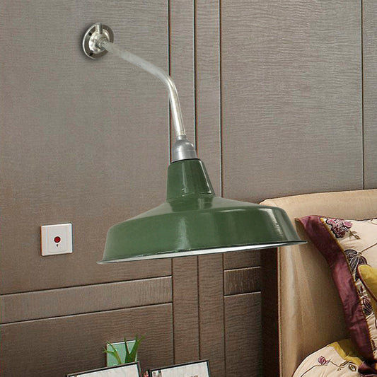 Frendorf | 12"/14" Breed 1 Peertje IJzeren Wandlamp Boerderij Groen Schuur Buitenwand Steun Met Gebogen Arm
