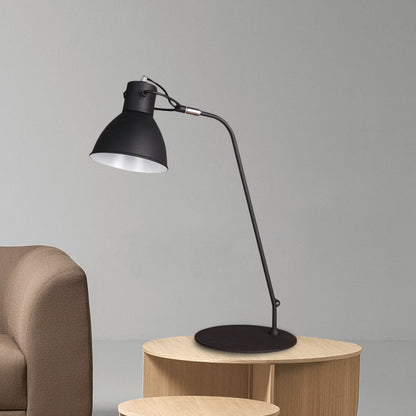 Schwarz Finish LED Schreibtischlampe Antik Metall Gebogene Arm Leselampe mit Kuppel-Schirm für Arbeitszimmer