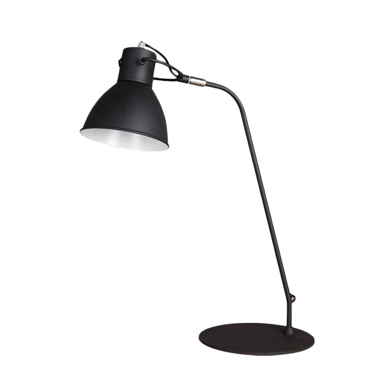 Schwarz Finish LED Schreibtischlampe Antik Metall Gebogene Arm Leselampe mit Kuppel-Schirm für Arbeitszimmer