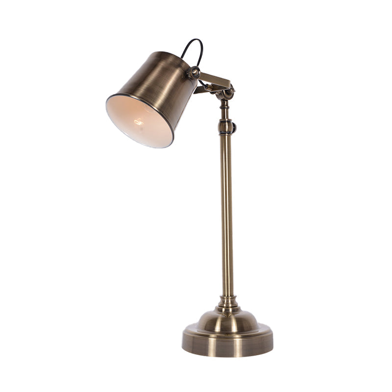 Metallische Glockenverstellbare Tischbeleuchtung Antik 1 Licht Studienraum Leseleuchte in Silber