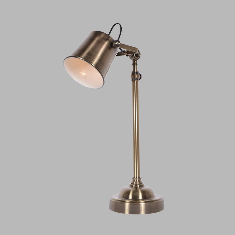 Metallische Glockenverstellbare Tischbeleuchtung Antik 1 Licht Studienraum Leseleuchte in Silber