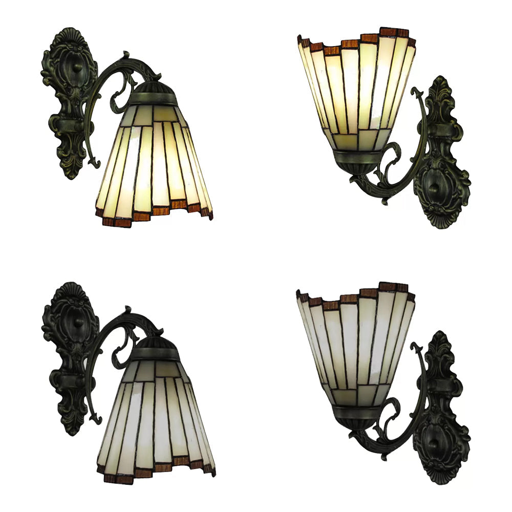Frendorf | Mini Wandleuchte Tiffany-Stil Buntglas Einzelne Licht Wandmontage Licht für Schlafzimmer
