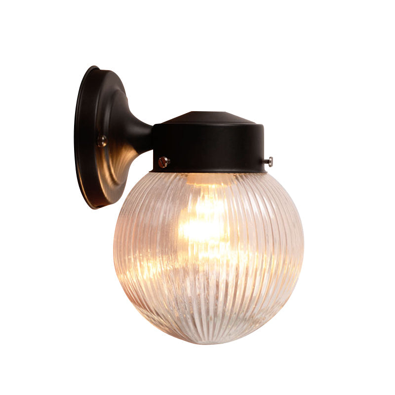 Frendorf | Globe Wandlamp Vintage 1 Licht Mini Wandarmatuur met Wit/Helder Glas Shade voor Badkamer