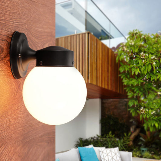 Frendorf | Globe Wandlamp Vintage 1 Licht Mini Wandarmatuur met Wit/Helder Glas Shade voor Badkamer