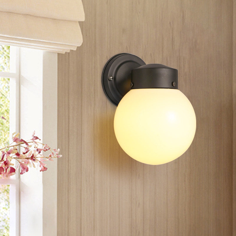 Frendorf | Globe Wandlamp Vintage 1 Licht Mini Wandarmatuur met Wit/Helder Glas Shade voor Badkamer