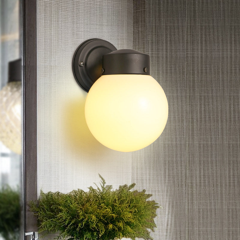 Frendorf | Globe Wandlamp Vintage 1 Licht Mini Wandarmatuur met Wit/Helder Glas Shade voor Badkamer