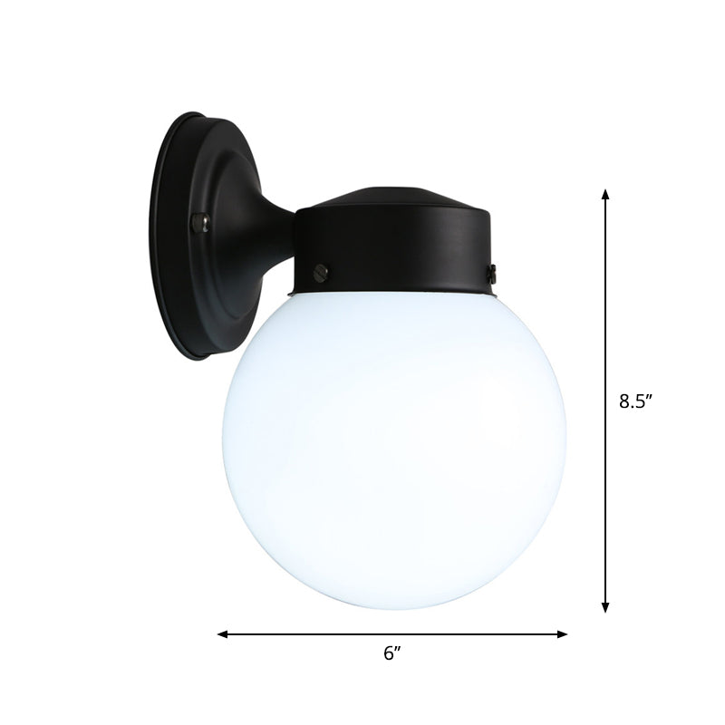 Frendorf | Globe Wandlamp Vintage 1 Licht Mini Wandarmatuur met Wit/Helder Glas Shade voor Badkamer