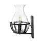 Frendorf | Eén Peertje Wandlamp Verlichting Fles Shade Gezaagd Glas Industrieel Woonkamer Verlichtingsarmatuur in Zwart