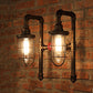 Frendorf | Nautical Wire Frame Wandlamp met Binnenheldere Glazen Schaal en Ventiel 2 Lampen IJzeren Wandverlichting in Vintage Messing