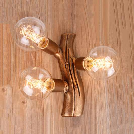 Frendorf | 11.5" Höhe Zweig Wandleuchte 3 Lichter Lodge Stil Wandmontage Licht in Braun für Wohnzimmer