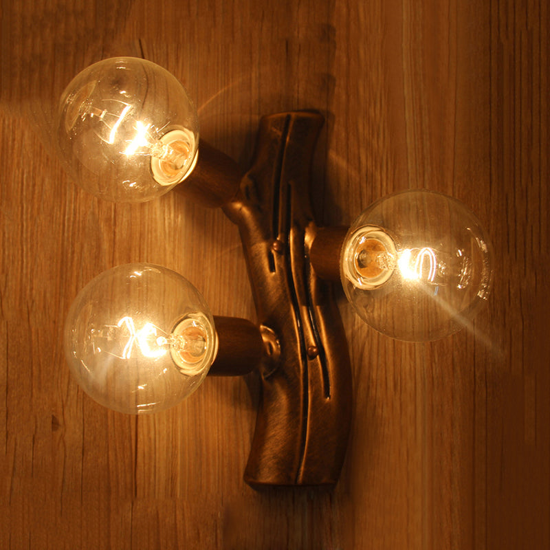 Frendorf | 11.5" Höhe Zweig Wandleuchte 3 Lichter Lodge Stil Wandmontage Licht in Braun für Wohnzimmer