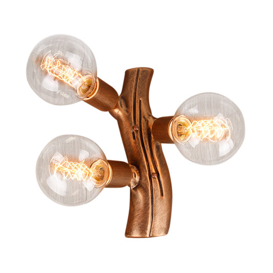 Frendorf | 11.5" Höhe Zweig Wandleuchte 3 Lichter Lodge Stil Wandmontage Licht in Braun für Wohnzimmer