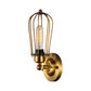 Frendorf | 1 Kopf Mini Wand Leuchte mit Käfigschirm Vintage Stil Dunkelrost/Messing Metall Wandlampe für Wohnzimmer