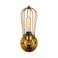 Frendorf | 1 Kopf Mini Wand Leuchte mit Käfigschirm Vintage Stil Dunkelrost/Messing Metall Wandlampe für Wohnzimmer