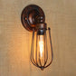 Frendorf | 1 Kopf Mini Wand Leuchte mit Käfigschirm Vintage Stil Dunkelrost/Messing Metall Wandlampe für Wohnzimmer