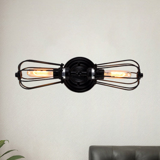 Frendorf | Zwart/Bruin Gekocht Wandlamp Antieke Stijl Smeedijzer 2 Lichten Mini Wandlamp voor Eetkamer