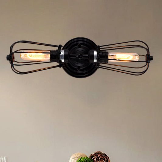 Frendorf | Zwart/Bruin Gekocht Wandlamp Antieke Stijl Smeedijzer 2 Lichten Mini Wandlamp voor Eetkamer