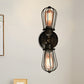 Frendorf | Zwart/Bruin Gekocht Wandlamp Antieke Stijl Smeedijzer 2 Lichten Mini Wandlamp voor Eetkamer