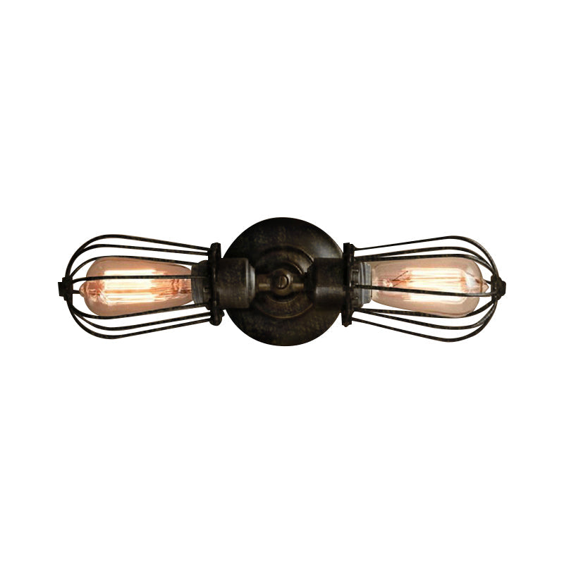 Frendorf | Zwart/Bruin Gekocht Wandlamp Antieke Stijl Smeedijzer 2 Lichten Mini Wandlamp voor Eetkamer