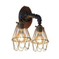 Frendorf | Warehouse U Vormige Wandlamp met Draadbeschermer en Pijp 2 Lichten Metallic Wandlamp in Messing