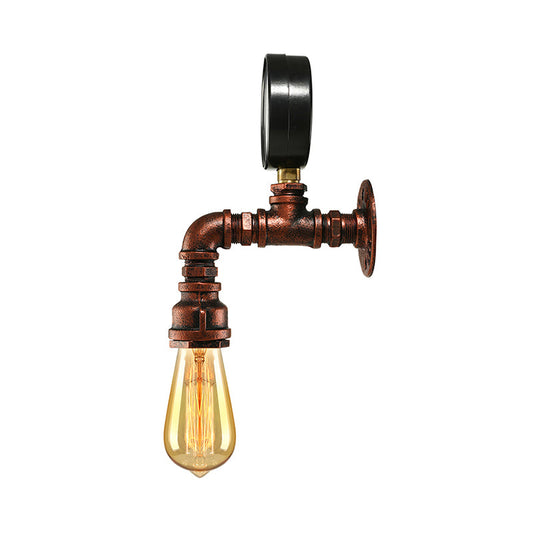 Frendorf | Kupferrohr-Wandlampe mit Manometer/Ventil-Dekoration Rustikaler Stil Metall 1 Licht Wohnzimmer Wandmontage Licht
