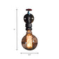 Frendorf | Kupferrohr-Wandlampe mit Manometer/Ventil-Dekoration Rustikaler Stil Metall 1 Licht Wohnzimmer Wandmontage Licht