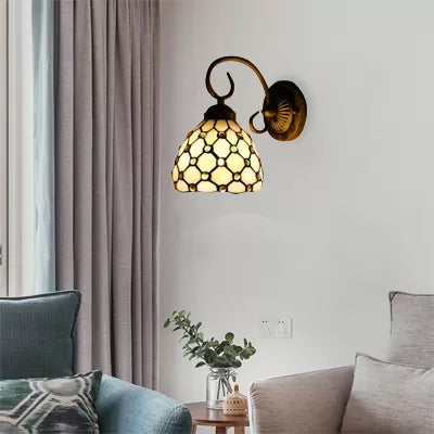 Frendorf | Mini Wandleuchte Tiffany-Stil Buntglas Einzelne Licht Wandmontage Licht für Schlafzimmer