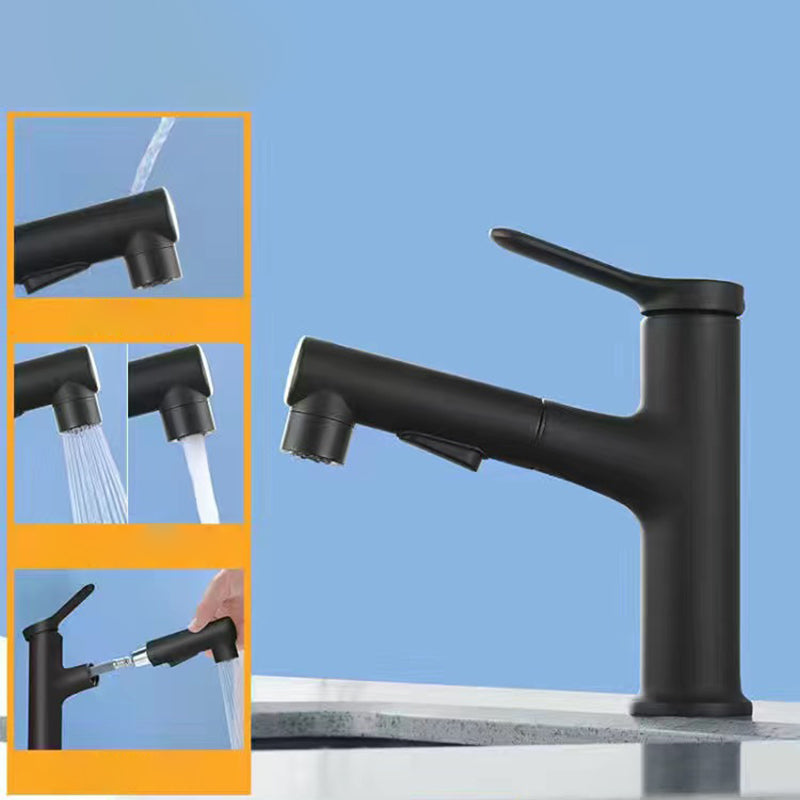 Frendorf | Ausziehbarer einfacher Badezimmer-Waschtischarmatur 1 Loch Einhebelarmatur