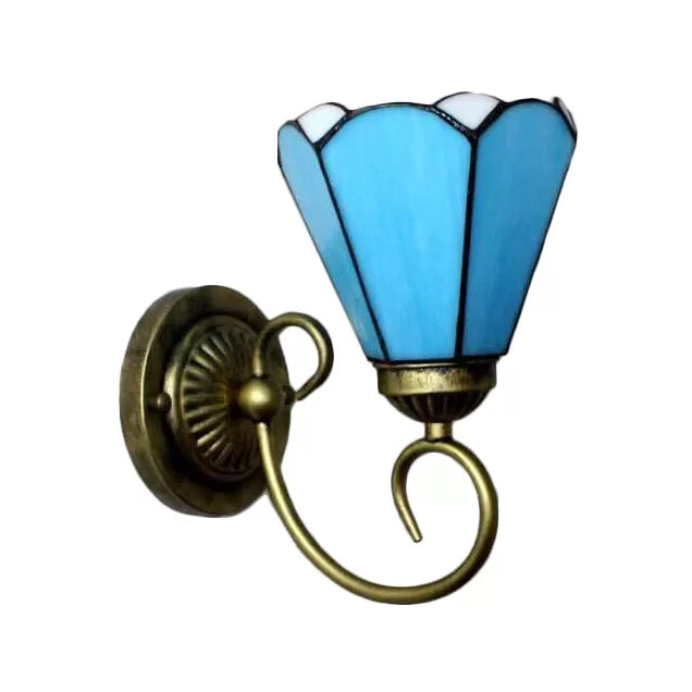 Frendorf | Mini Wandleuchte Tiffany-Stil Buntglas Einzelne Licht Wandmontage Licht für Schlafzimmer