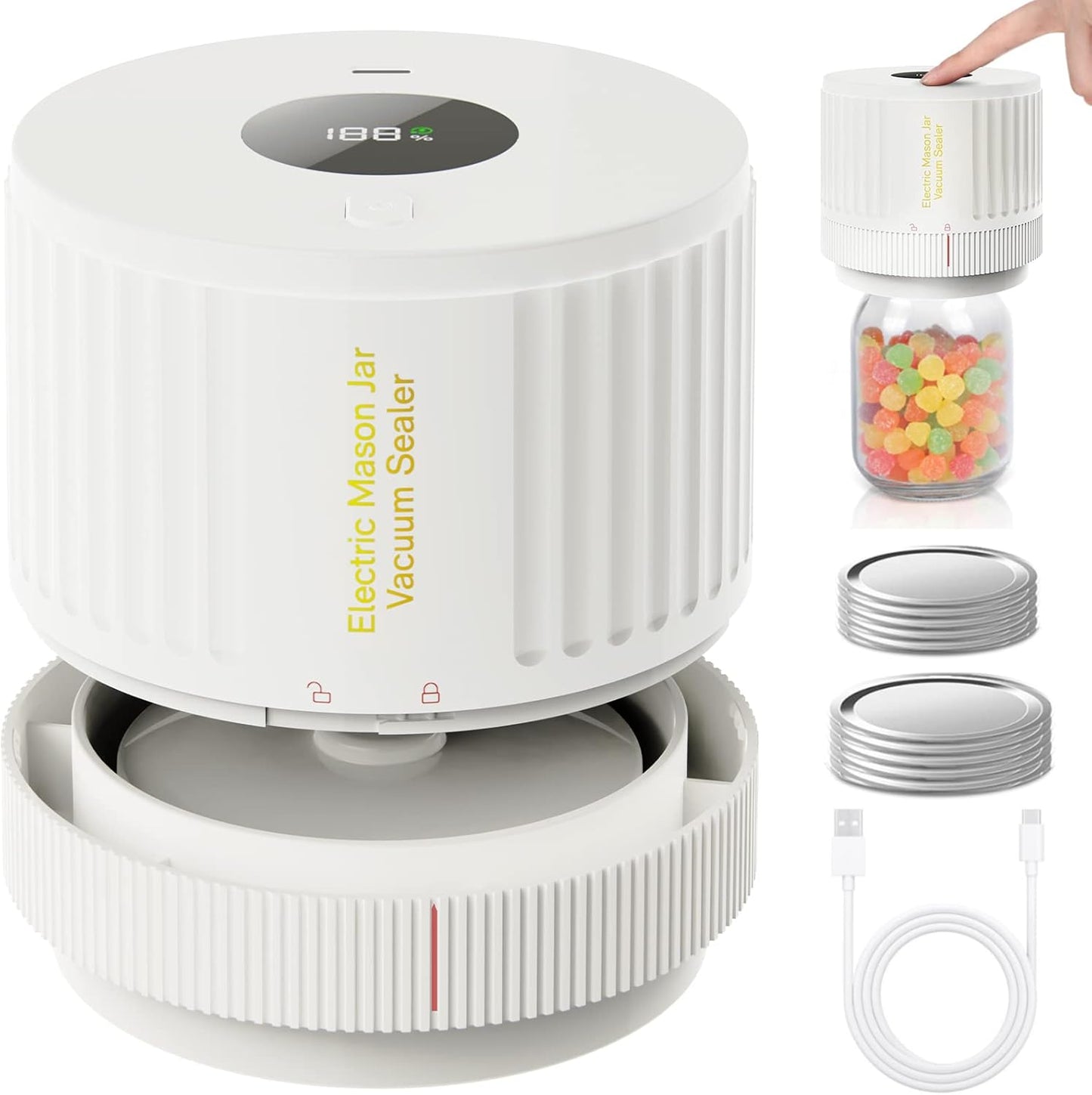 Elektrisches Mason Jar Vakuumierer Set - Bewahre Frische Schnell!