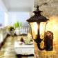 Frendorf | Wasser Glas Lotus Wandleuchte Farmhouse 1 Glühbirne Außen Wandmontierte Lampe in Messing/Schwarz