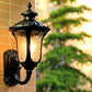 Frendorf | Wasser Glas Lotus Wandleuchte Farmhouse 1 Glühbirne Außen Wandmontierte Lampe in Messing/Schwarz