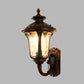 Frendorf | Wasser Glas Lotus Wandleuchte Farmhouse 1 Glühbirne Außen Wandmontierte Lampe in Messing/Schwarz