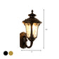 Frendorf | Wasser Glas Lotus Wandleuchte Farmhouse 1 Glühbirne Außen Wandmontierte Lampe in Messing/Schwarz
