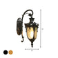 Frendorf | 1-Head Water Glass Wandlamp Muurbevestiging Platteland Goud/Zwart Dennennaald Buiten Wandlamp Verlichting