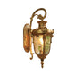 Frendorf | 1-Head Water Glass Wandlamp Muurbevestiging Platteland Goud/Zwart Dennennaald Buiten Wandlamp Verlichting
