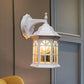 Frendorf | 1-Head Castle Wandleuchte Landhaus Weiß/Schwarz/Messing Aluminium Wandmontierte Lampe mit Klarglas-Schirm