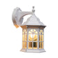 Frendorf | 1-Head Castle Wandleuchte Landhaus Weiß/Schwarz/Messing Aluminium Wandmontierte Lampe mit Klarglas-Schirm