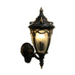 Frendorf | 1 Glühbirne Urne Wand Sconce Licht Loft Messing/schwarzes Metall Wandlampe Leuchte mit klarem geripptem Glas-Schirm